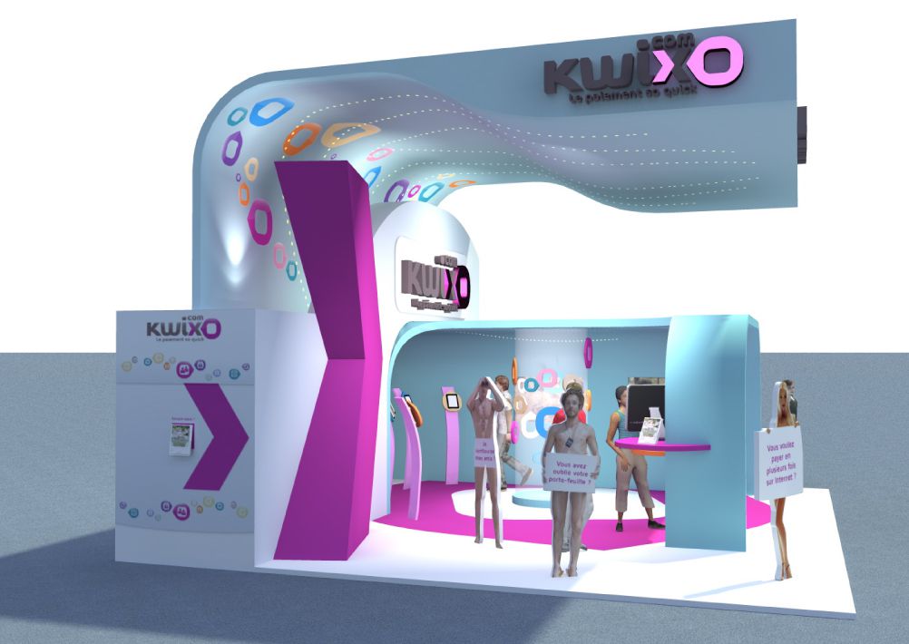 Kwixo : Stand modulable B2B et B2C - Version courte - Vue de gauche