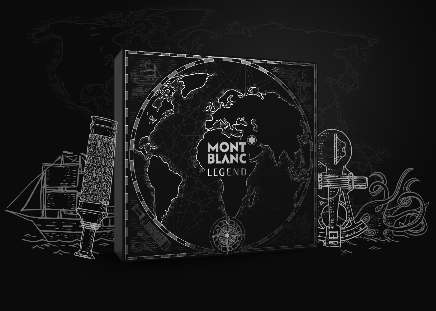 Montblanc : Création du coffret évenementiel sur le thème du voyage pour Legend