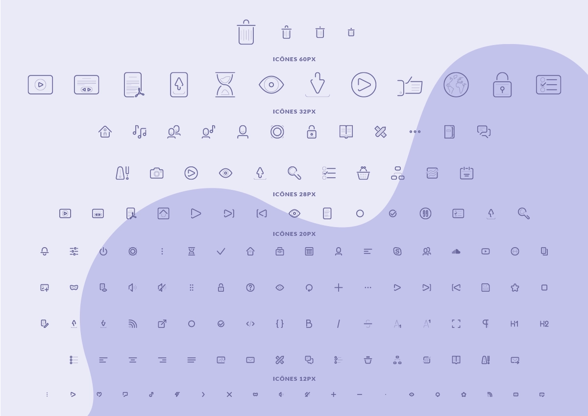 Polyphonies - Le Bureau Virtuel 3.0 - Set d'icônes utilisé pour la plateforme