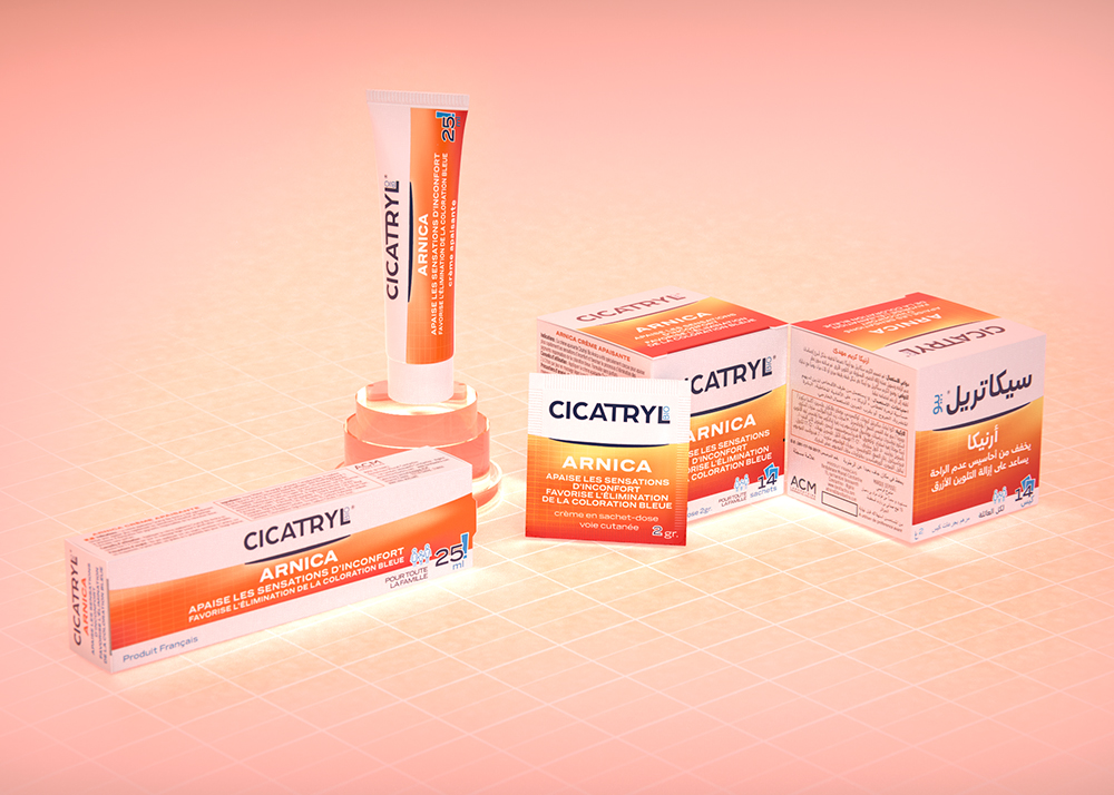 Cicatryl Bio - Création de l'identité de marque et du design packaging pour la gamme Arnica