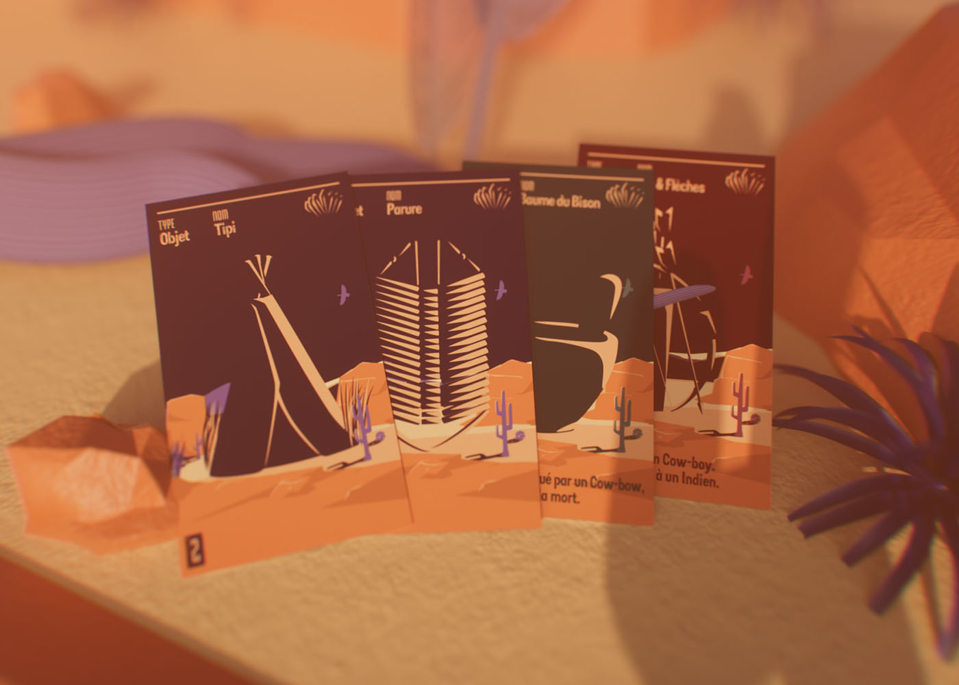 Zoom sur les illustrations des cartes des indiens