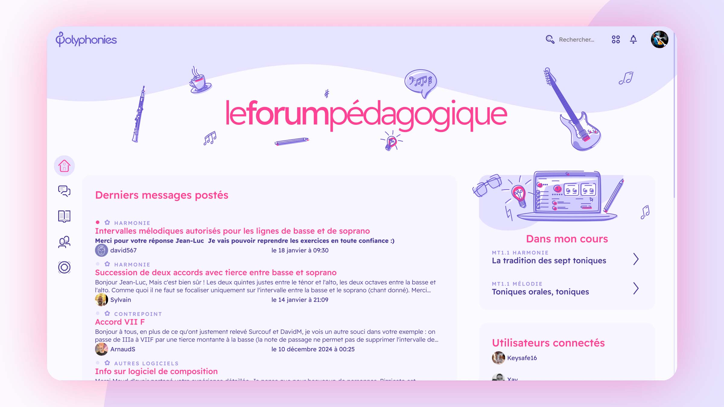 Le Forum Pédagogique de Polyphonies, conception ui de la page Home