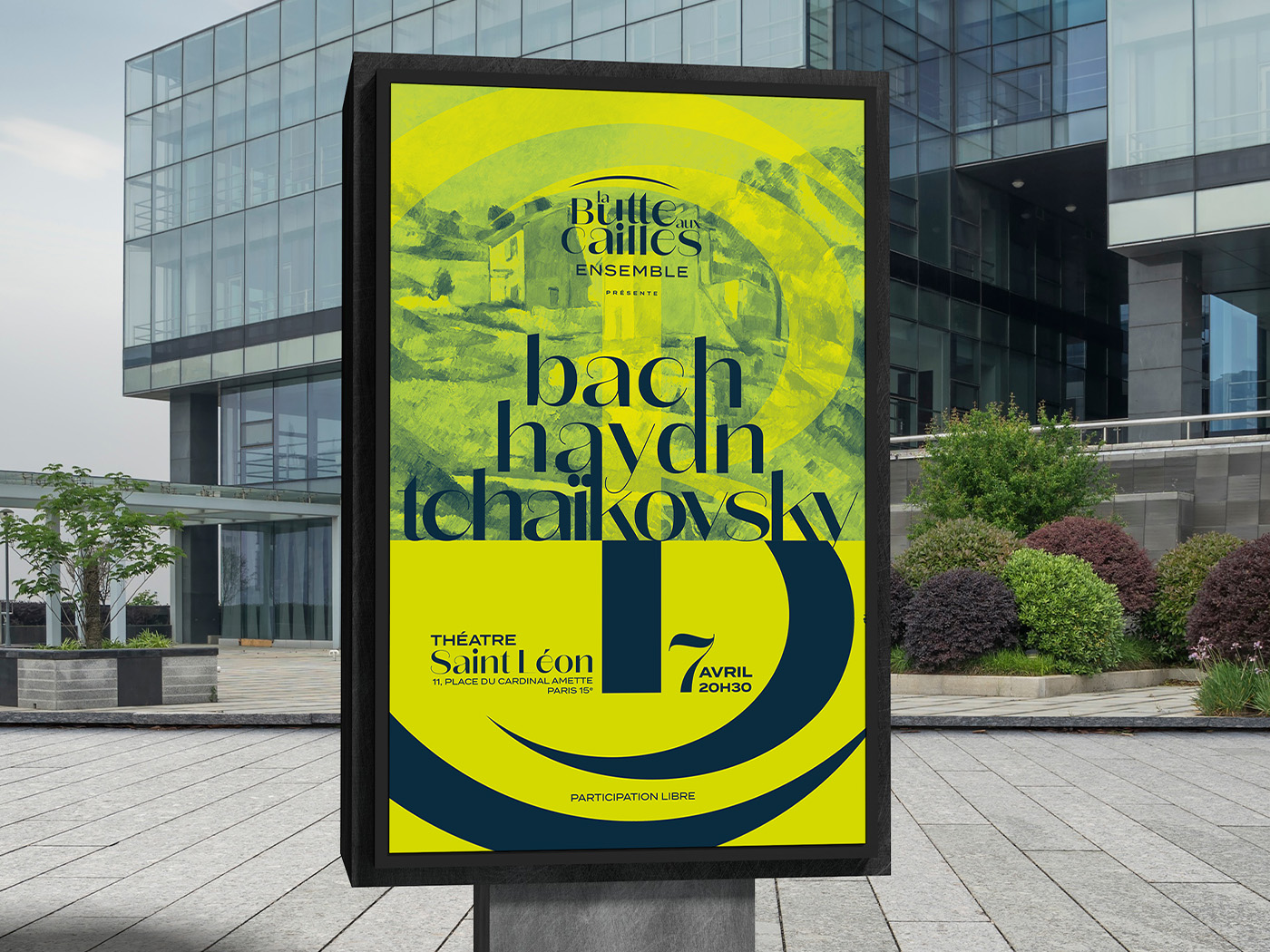 Ensemble La Butte aux Cailles - Affiche pour le concert Bach Haydn Tchaïkovsky
